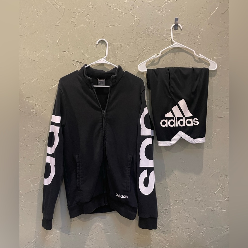 2 piece Adidas shorts and jacket set